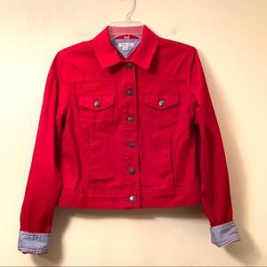 PER SE RED JEAN JACKET